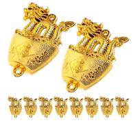 HOMSFOU Lot de 10 Pendentifs du Nouvel An Dragon Dorés en Plastique Plaqué Décorations Murales Traditionnelles Chinoises pour Maison et Voiture Ornement de Style Chinois pour Fête et