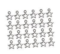HOMSFOU Lot De 100 Pendentifs Étoile Creux En Alliage Argenté 10 Mm, Accessoires De Fabrication De Bijoux Diy, Décorations Pour Créations Artisanales Et Présents Faits Main