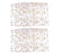HOMSFOU Lot de 100 Pochettes Présent en Organza Blanc Imprimé Flocons de Neige, 15x10 Cm, Cordon de Serrage, Paquet D’emballage Noël Polyvalents pour Bijoux, Bonbons et Petits Objets