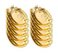 HOMSFOU Lot de 12 Assiettes à Dessert Dorées en Plastique Multi-usages, Plat de Rangement pour Collations, Assiettes à Fruits et Bonbons, Plateau de Service Léger pour Apéritifs