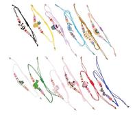HOMSFOU Lot de 12 Bracelets pour Garçon et Filles Ajustables en Perles Colorées, Motifs Dinosaures, Couronnes et Animaux, Bracelets Élastiques pour Tout-petits, Bijoux Décoratifs