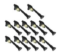 HOMSFOU Lot de 12 Mini Lampadaires en Résine Noire, Modèles Miniatures Lumineux pour Décor de Maison de Poupée et Micro-Paysage, Accessoires pour Jardin Féerique et Scène Miniature