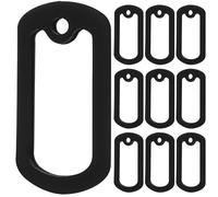HOMSFOU Lot de 12 Protections en Silicone Noir pour Plaques D'identification Militaires de Chiens, Silencieuses, Extensibles et Résistantes, Couverture Protectrice pour Étiquettes