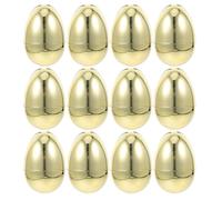 HOMSFOU Lot de 12 Œufs de Pâques Dorés en Plastique 8 X 5,3 Cm à Remplir Jouets Présents pour Pâques Boîtes à Bonbons Vides pour Décoration de Fête