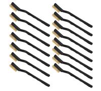 HOMSFOU Lot de 15 Mini Brosses Métalliques en Fil de Laiton 7 Pouces, Brosses à Manche Courbé pour Nettoyage Domestique, Élimination la Rouille, pour Maçonnerie, Poêles, Éviers
