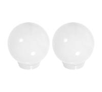 HOMSFOU Lot de 2 Abat-jour Sphériques en Acrylique Laiteux 10 Cm Diamètre Filetage 6,8 Cm, Cache-à Suspendre pour Lampe Extérieure, Protection Résistante pour Luminaire de Jardin