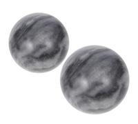 HOMSFOU Lot de 2 Balles de Massage en Jade Naturel 5 Cm, Boules Chinoises Baoding pour Thérapie des Mains, Fitness et Relaxation Musculaire, Massage Pilates, Balle de Yoga, Outil Portable