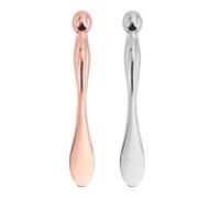 HOMSFOU Lot de 2 Bâtons Massage Contour des Yeux et Visage en Métal, Applicateur Spatule Crème 2 Pcs, Outil Soin Peau pour Femme, Massage Anti-poches, Usage Visage et Yeux