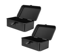 HOMSFOU Lot de 2 boîtes à outils en fer épais avec verrouillage sécurisé, organiseur de rangement portable pour la maison, le garage, l'atelier, boîte en métal pour une gestion efficace du matériel