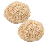 HOMSFOU Lot de 2 Boules de Bain en Sisal Bio 10x10 Cm, Exfoliant Corporel Naturel, Éponge de Écologique pour Gommage Doux, Soin Peau, Kit Hygiène Salle de Bain