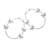 HOMSFOU Lot de 2 Breloques en Alliage Argenté Franges Fluides 24,4 Cm pour Chaussures et Bottes, Chaînes Décoratives pour Lacets, Bijoux pour Chaussures Féminines, Accessoires de Bottes