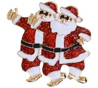HOMSFOU Lot de 2 Broches Ornementales Père Noël en Métal Décoratives Accessoires Noël pour Femmes Épingles Poitrine Festives Tenue Hivernale