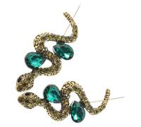 HOMSFOU Lot de 2 Broches Serpent Vintage en Strass Militaire Vert, Épingle Décorative Unisexe Légère et Résistante la Décoloration, Accessoire Mode pour Réunions Professionnelles,