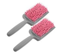 HOMSFOU Lot de 2 Brosses Éponges Absorbantes pour Cheveux Bouclés et Lisses, Démêlantes à Séchage Rapide, Couleur Rose, Adaptées aux Cuirs Chevelus Sensibles, Outils Coiffure pour Usage