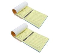HOMSFOU Lot de 2 Carnets de Factures Autocopiants A5 14X21 CM 100 Feuilles avec Support Cartonné Registre des Reçus de Vente pour Petites Entreprises Gestion des Commandes et Suivi