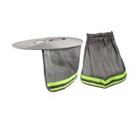 HOMSFOU Lot de 2 casques de protection solaire à bord complet en maille avec bande réfléchissante haute visibilité, respirant, rafraîchissant, accessoires pour travailleurs du bâtiment, sécurité en