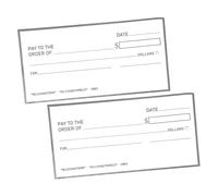 HOMSFOU Lot De 2 Chèques Géants Vierges Pour Présentations, Faux Papier Effaçable À Sec, Fantaisie, Drôle, Grand Format, Pour Dons, Collectes De Fonds, Prix, Dotation