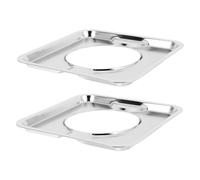 HOMSFOU Lot De 2 Couvercles Carrés De Rechange Pour Bac Collecteur De Cuisinière À En Acier Inoxydable Pour Brûleur Anti-éclaboussures D'huile