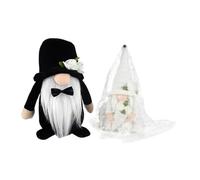 HOMSFOU Lot de 2 Gnomes en Peluche de Mariage sans Visage, Décoration Intérieure pour Table, Poupées de Collection pour Fête, Présent Couple Mariés, Ambiance Romantique, Accessoires