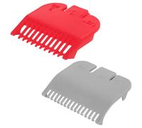 HOMSFOU Lot de 2 Guides de Coupe pour Tondeuse à Cheveux, Sabots en Plastique Gris et Rouge, Protège-lames Pratiques, Peignes de Tondeuse Multi-usages, Accessoires Coiffure pour Usage