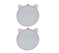 HOMSFOU Lot de 2 Jouets Miroir Décoratifs pour Perroquet et Perruche, Grand Format, Couleur Rose et Blanc, Suspendu pour Oiseaux Domestiques, Accessoires pour Cage, Divertissement