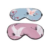 HOMSFOU Lot de 2 Masques de Sommeil en Tissu Doux Imprimé, Cache-yeux Ajustable Anti-lumière, Léger, pour Voyage, Maison et Relaxation, Oculaire Opaque Confortable pour Dormir