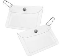 HOMSFOU Lot de 2 Mini Porte-Monnaies Transparents en PVC Paillettes, Étuis Portables pour Pièces de Monnaie et Cartes, Pochette Protectrice Résistante et Compacte, pour Paquet à Main