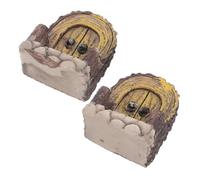 HOMSFOU Lot de 2 Mini Portes en Bois Naturel Cintrées pour Décoration de Micro-paysages, Ornements de Porte Hobbit pour Jardin Miniature et Décor Extérieur de Noël