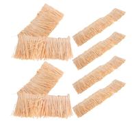 HOMSFOU Lot de 2 Mini Toits de Chaume Artificiel 4x20 Cm en Paille Naturelle, Texture Réaliste, pour Décoration Jardin Féerique, Dioramas et Maisons de Poupée, pour Bricolage et Modélisme