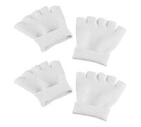 HOMSFOU Lot de 2 Paires de Chaussettes Hydratantes en Gel Blanc, Demi-pied à Orteils Ouverts, Soin des Pieds Anti-sèches pour Spa et Usage Domestique, Confortables et Extensibles
