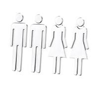 HOMSFOU Lot de 2 paires de plaques d'identification de toilettes durables avec finition miroir pour toilettes masculines et féminines Accessoires de salle de bain élégants