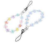 HOMSFOU Lot de 2 Perlés pour Téléphone Breloques Élégantes Dragonne Anti-Perte Accessoire Chic pour Téléphone Portable Utilisation Multiple Couleur Multicolore