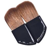 HOMSFOU Lot de 2 Pinceaux à Blush Portables pour Femme, Manche Incliné en Corne Synthétique, Poils de Cheval Naturel, Mini Pinceau de Maquillage Professionnel pour Fard à Joues et Teint,