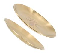 HOMSFOU Lot de 2 Plateaux Rituels en Laiton Doré Pentacle et Triple Lune, Porte-Bougies Chauffe-Plat pour Cérémonie, Plateau de Décoration D'autel Ésotérique et Accessoires Maison,