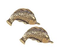 HOMSFOU Lot de 2 Porte-Clés en Laiton Vintage de Poisson Carpe Mini Pendentifs Charmés pour Fabrication Bijoux Perles D’Espacement Animales Accessoire Amulette pour Paquet et Bracelets