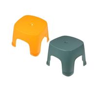 HOMSFOU Lot de 2 Repose-Pieds Ménager en Plastique Antidérapant, Petit Tabouret de Salle de Bain, Couleurs Jaune et Vert, Taille Petite, pour Toilettes, Salle de Bain et Bureau, Escabeau