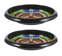 HOMSFOU Lot de 2 Roues de Poker Russe Noires 2 Billes en Acier, Accessoire de Jeu de Table pour Festival et Jeu D’Ambiance à Domicile, Roue de Poker Solide et Réutilisable pour Activités