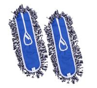 HOMSFOU Lot de 2 Têtes de Balai à Franges en Coton 60 Cm, Serpillière Blanche Absorbante pour Remplacement du Chiffon de Balai, Accessoires de Nettoyage Réutilisables pour Sols et Coins