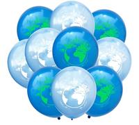 HOMSFOU Lot de 20 Ballons en Latex Bleu de 30 Cm Thème Carte du Monde Planètes, Décoration Ballon pour Fête de Bébé, Anniversaire et Événement, Ornement Mural Suspendre Festive