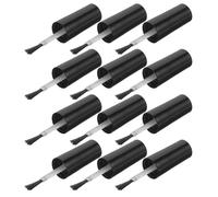 HOMSFOU Lot de 20 Bouchons de Vernis à Ongles avec Pinceau, Capuchon Noir Brillant, Brosse de Remplacement 10ml, Accessoires pour Salon de Manucure et Usage Domestique, Applicateur Gel UV