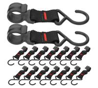 HOMSFOU Lot de 20 Crochets Suspendre Extérieurs en Plastique et Acier pour Camping, Légers et Compacts, Organisateurs Utilitaires Polyvalents pour Vêtements, Paquet et Ustensiles, Crochet