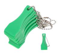 HOMSFOU Lot de 20 Grattoirs en Plastique Verts, Outils Compacts à Gratter Billets de Loterie, Porte-clés Suspendus Multifonctions pour Retirer Étiquettes et Films Plastiques, Format