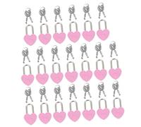 HOMSFOU Lot de 20 mini cadenas en forme de cœur avec clés décoratives pour projets de bricolage, journal intime et attractions touristiques