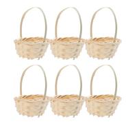 HOMSFOU Lot de 20 Mini Paniers Tressés Faits Main en Bambou Naturel Petit Panier Portable Ovale pour Décoration Intérieure Accessoires Photo et Micro-paysage Tissé la Main