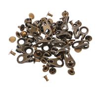 HOMSFOU Lot de 20 sets de Crochets Métalliques en Cuivre Ancien pour Lacets de Chaussures de Randonnée et Bottes Montantes, Boucles à Œillets Rivetées Résistantes pour Réparation et