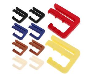 HOMSFOU Lot de 24 Serrage-ceintures Réglables pour Pantalons et Jupes - Clips Amovibles en Plastique Noir, Brun, Bleu, Rouge, Jaune, Beige - Ajusteur de Taille Polyvalent sans Couture
