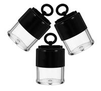 HOMSFOU Lot de 3 Boîtes à Poudre Vides 10 G Houppette Noire Étuis Compacts Rechargeables pour Poudre Corps Petite Boîte Maquillage Portable pour Femmes et Voyageuses