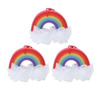 HOMSFOU Lot de 3 Boules de Bain Arc-en-ciel en Éponge Résistante Accessoires de Colorés Corps Éponges de Bain Riches en Mousse Exfoliantes et Suspendues