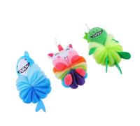 HOMSFOU Lot de 3 Boules de Bain pour Garçon et Filles en Pe, Design Ergonomique, Mousse Riche et Couleurs Variées, Bain Voyages