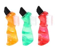 HOMSFOU Lot de 3 Mini Brosses Double Face pour Prothèse Dentaire, Nettoyant Portable Petit Format, Poils Fins, Couleurs Rouge Orange Vert, Brosses Pratiques pour Nettoyage Maison et Soins